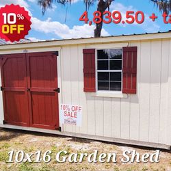 10% OFF 10x16 Garden Shed