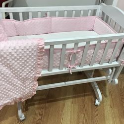Rocking Wooden Baby Bassinet 