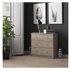 Tvilum Studio 3 Drawer Chest, Jackson Hickory
