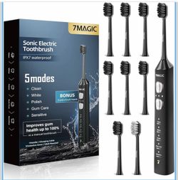 Sonic Electric Toothbrush for Adults and Kids - Up to 180 Days Runtime, 42000 VPM Powered Toothbrush, 5 Modes & 3 Intensities for Sensitive Teeth & Br