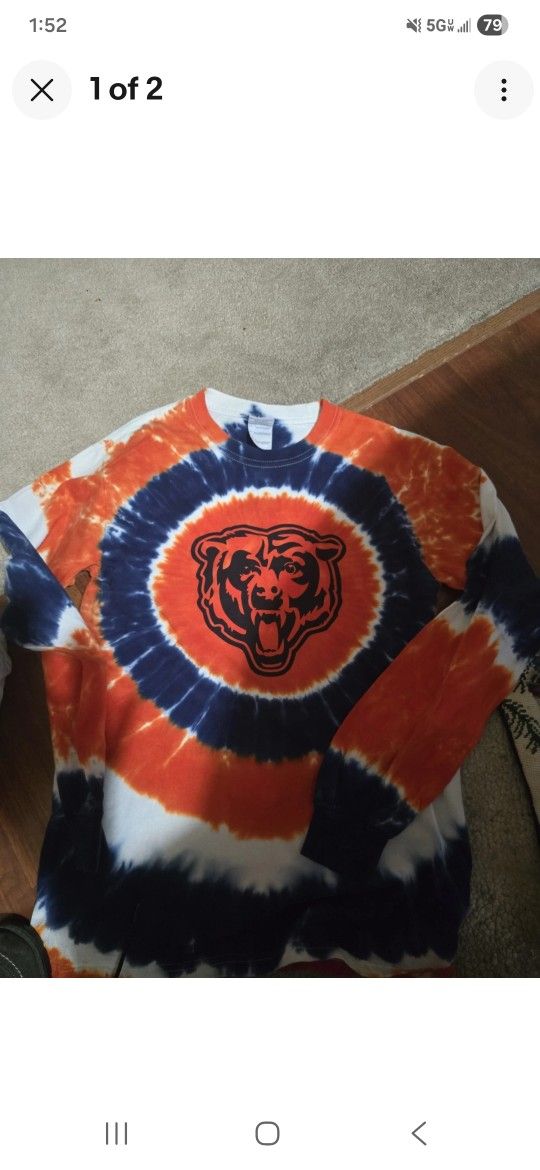 CHICAGO BEARS TYE DYE SHIRT LONG SLEEVE SMALL GILDAN