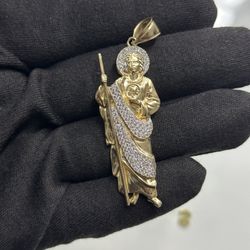 10kt Solid Gold San Judas Pendant