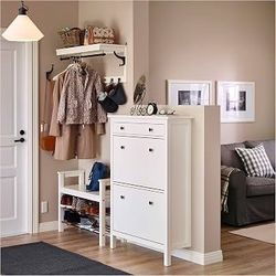 New in Box IKEA HAMNES SHOE CABINET WHITE- DISCONTINUED -RAREe