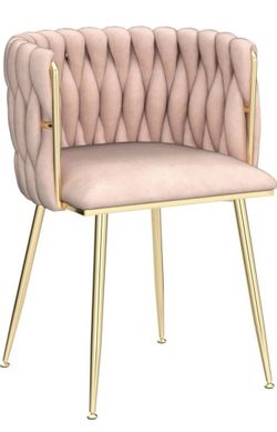 Velvet Pink Dining Chairs With Gold Legs