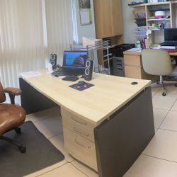 Office Desk With File Cabinet