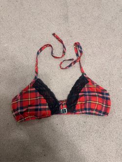 New 2x red plaid school girl crop top shirt festival goth emo punk gothic cosplay Bundle deals available, feel free to message me with offers or que