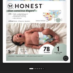 Pampers . Size 1 Honest Brand 