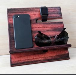Red & Black Cell Phone And Accessories Docking Stand For iPhone Android Apple Watch Samsung