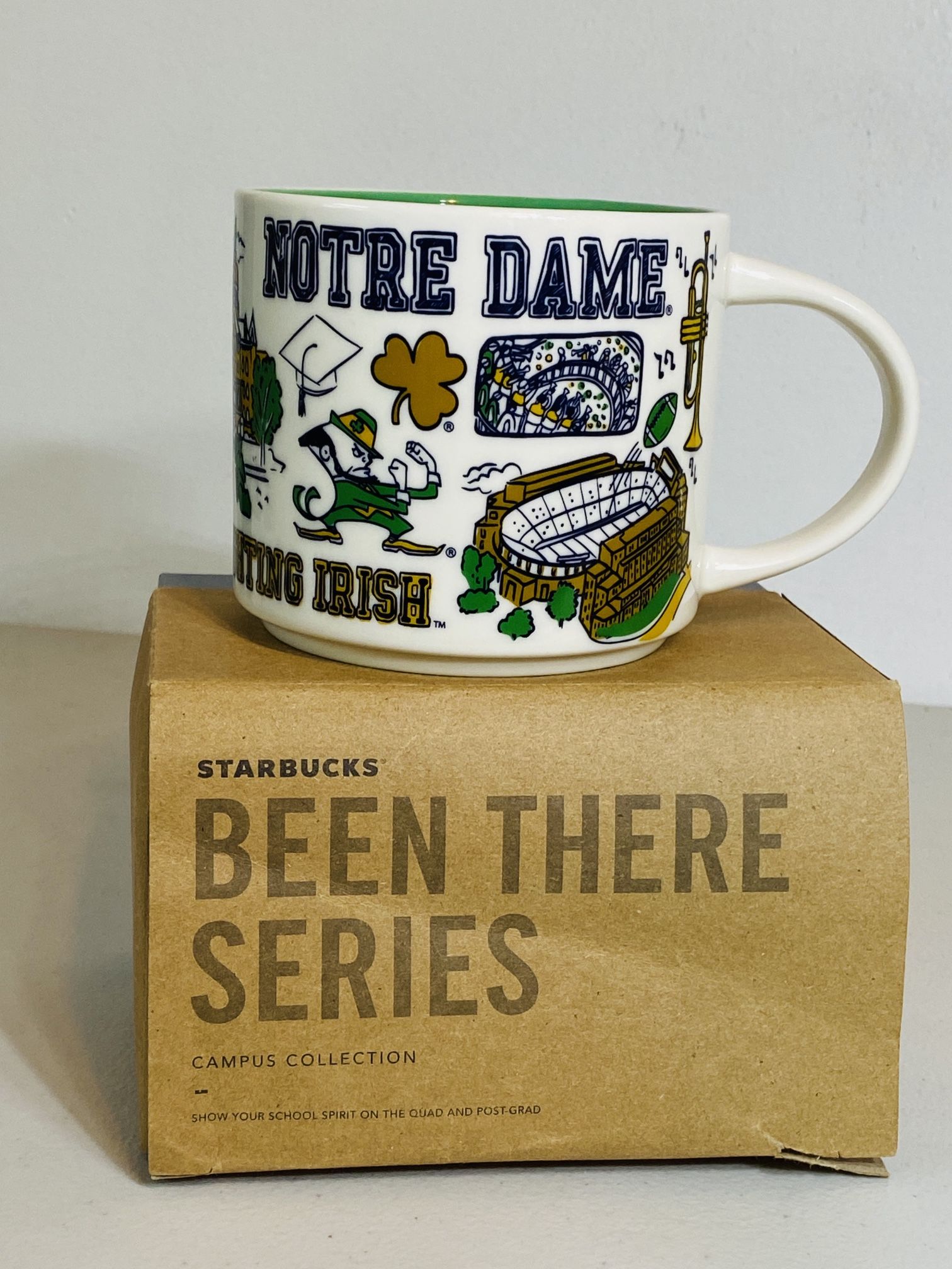 NOTRE DAME STARBUCKS CAMPUS COLLECTION BEEN THERE SERIES Coffee Mug EUC W/Box