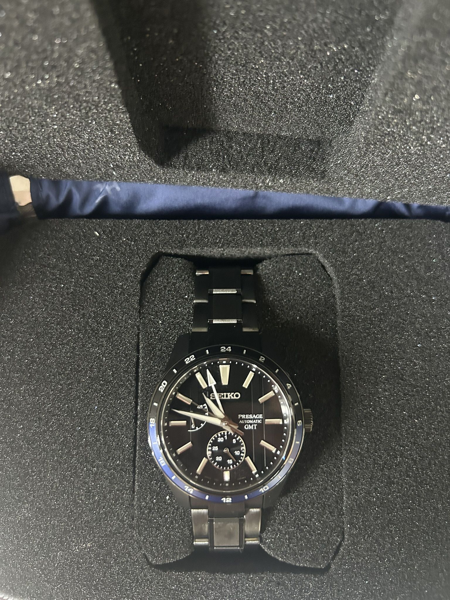 Seiko Presage Sharp Edged Series ZERO HALLIBURTON Limited Edition Black Dial Automatic SPB271J1 100M Men's Watch