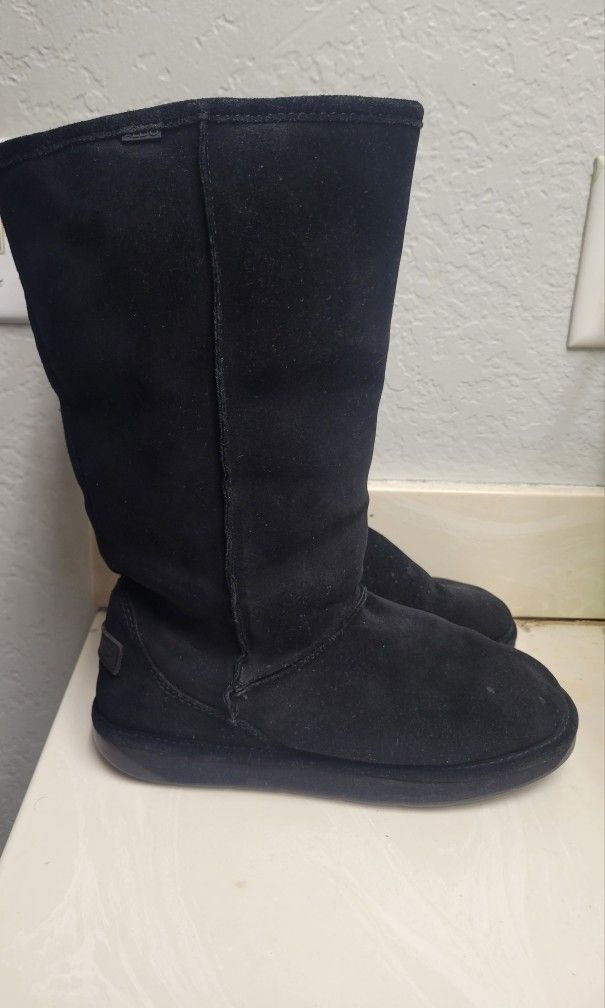 Black Fur Boots Size 6.5