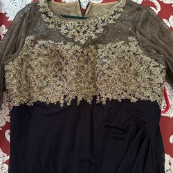 Gold And Black Anniversary Dress