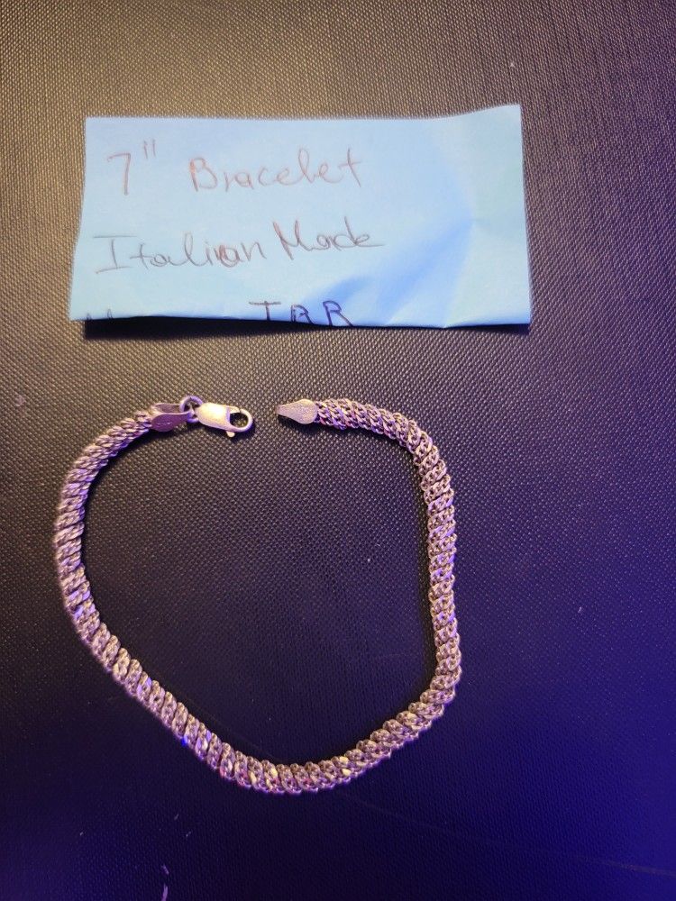 7inch Italian Made Bracelet Sterling Silver