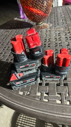 Milwaukee M12 & M18 RedLithium Battery Lot