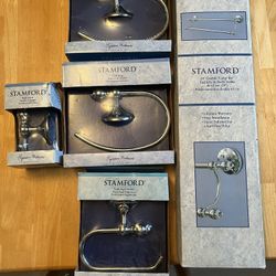 Brand New 5 Piece Stamford Bathroom Accessories 