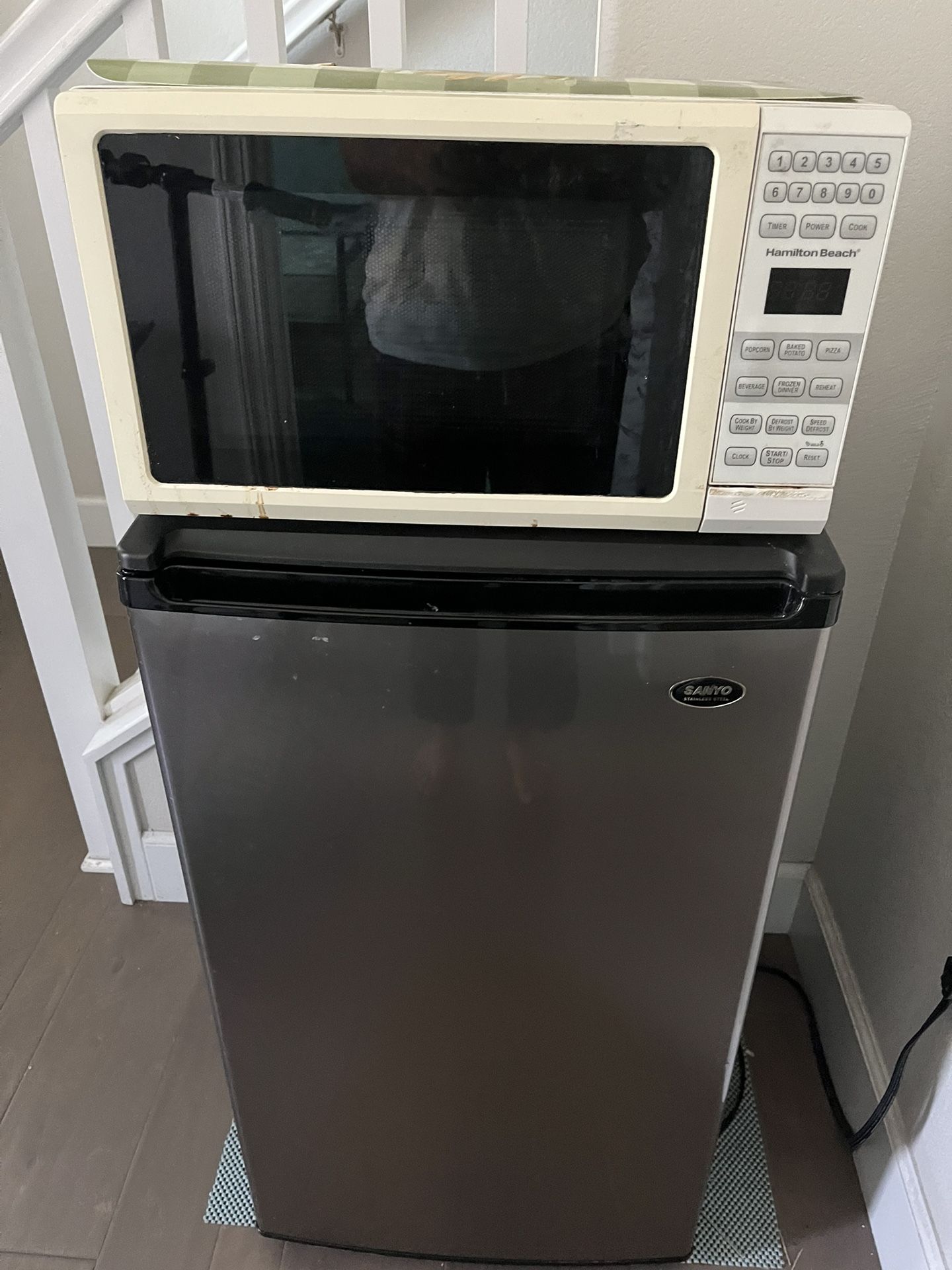 Mini Fridge And Microwave Oven