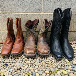 🔥 Men’s Ariat Boots – Lot of 3 | Work & Western | All Genuine Leather 