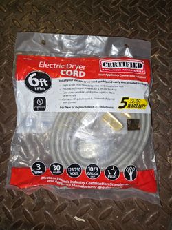 3-Prong (6ft) Electrical Dryer Cord