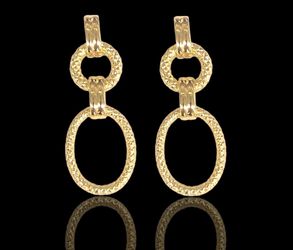 14K GOLD FILLED GOLDEN RING DANGLE EARRINGS