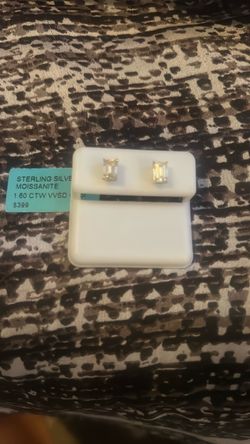 Sterling Silver Moissanite Stud Earrings