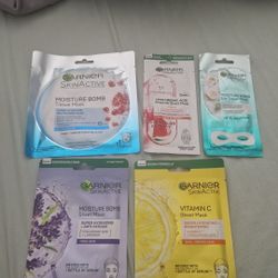 Set Of 5 Garnier Sheet Mask 