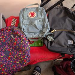 Kanken Mini backpack &  Kipling Backpack + Herschel classic backpack (( All Used ))