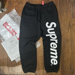 Supreme Satin Applique Sweatpants Black