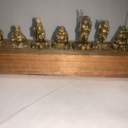 Vintage Asian Figurine With Wooden Box 3”