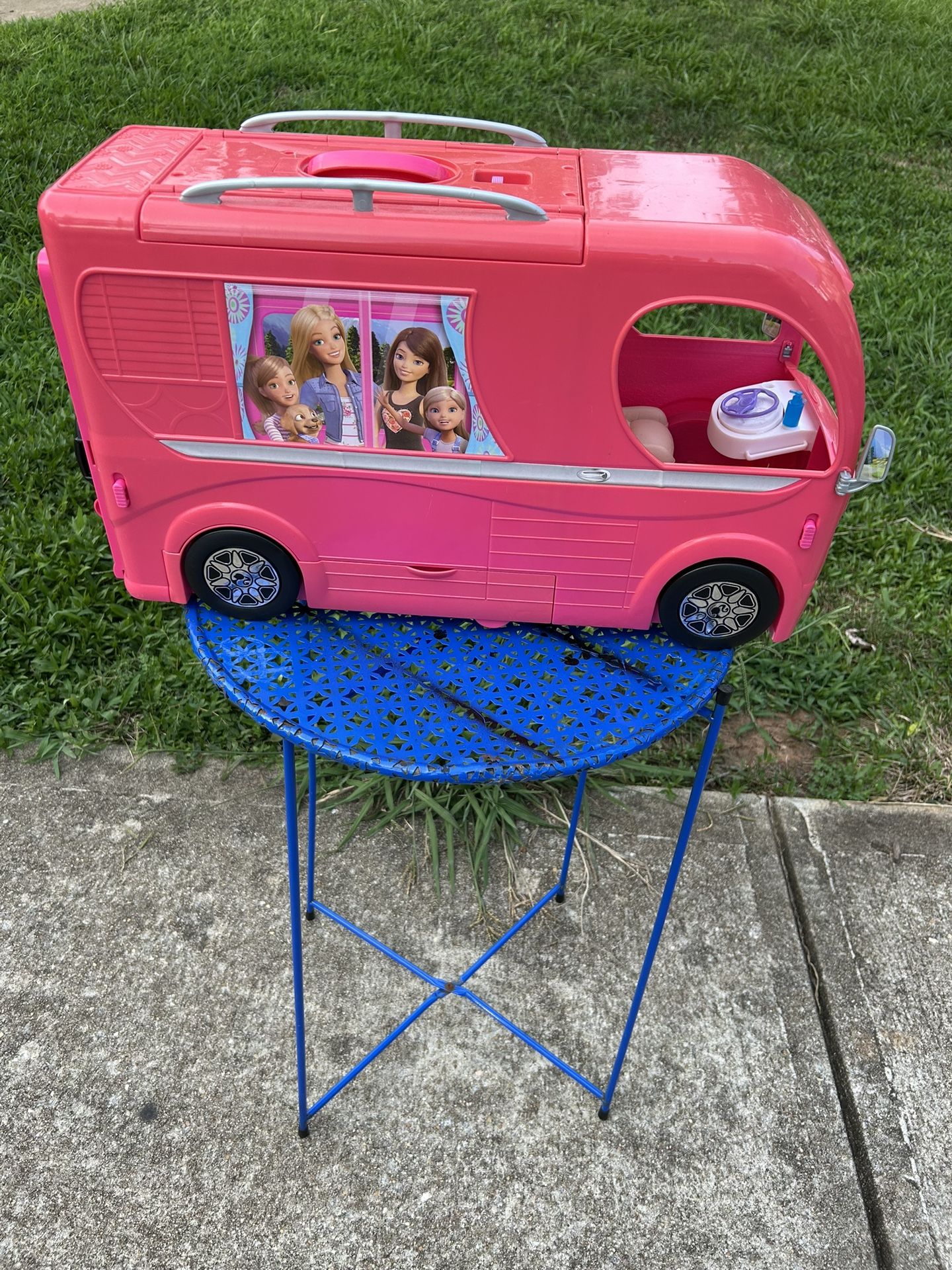 Pink Barbie Pop Up Camper (used)