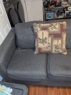 Gray Fabric Loveseat Sofa