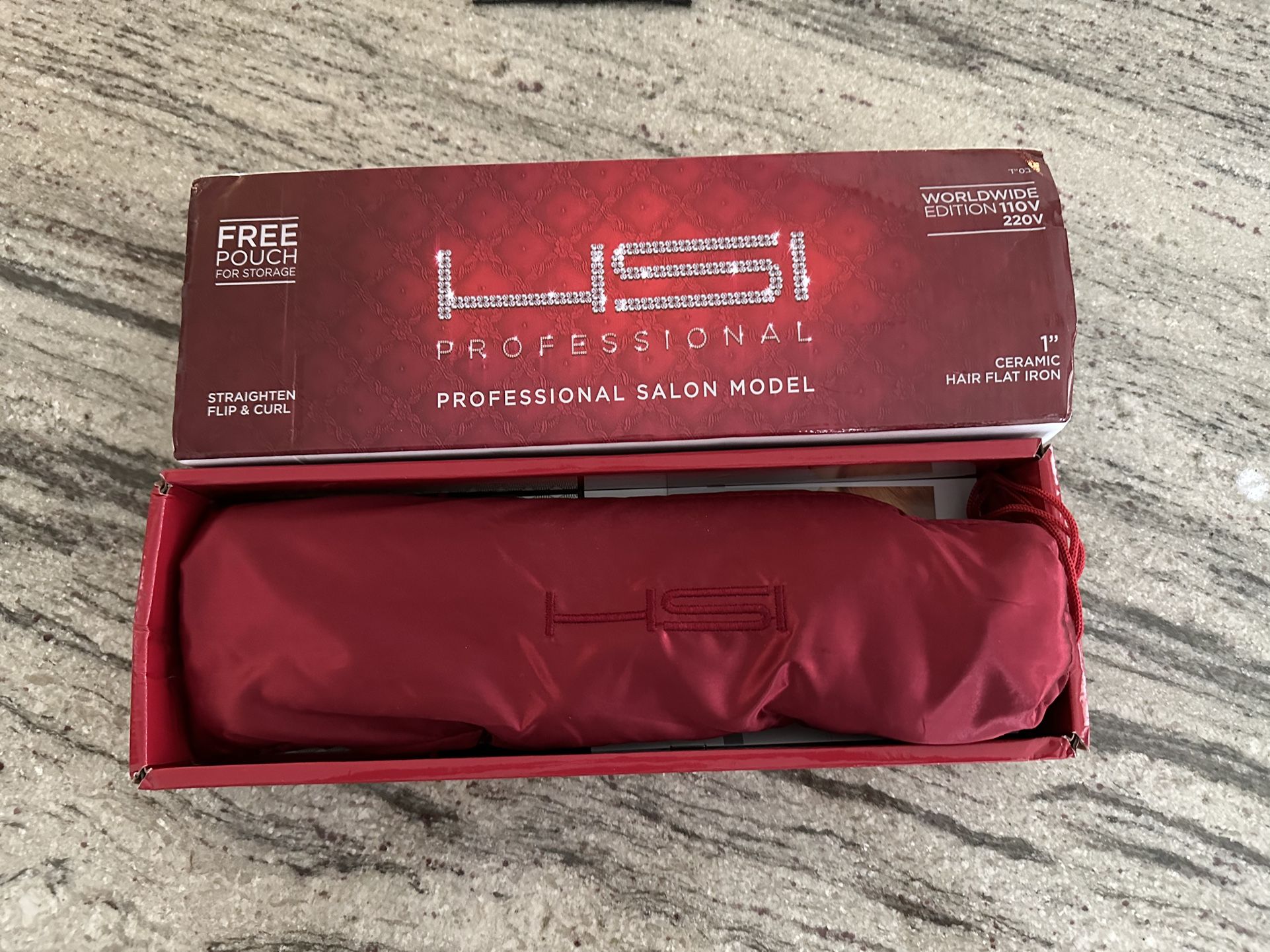 HSI Professional Glider Ceramic Flat Iron Hair Straightener - Pro Hairstyling Tool Plus Hair Treatment Pouch & Glove