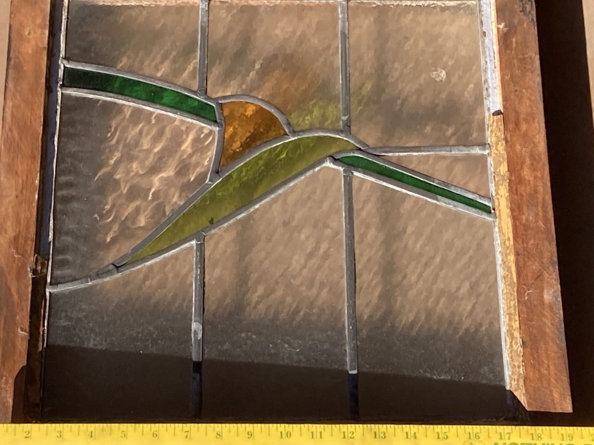 Vintage antique old stained glass window rustic decor Arizona Room display