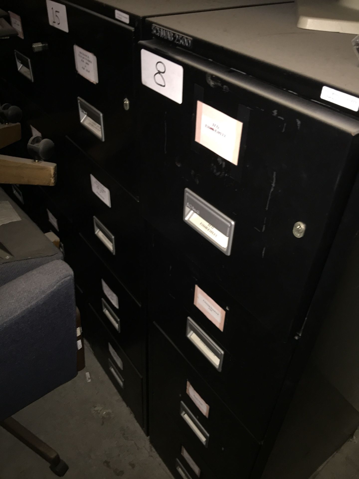 25 filing cabinets 10 are Schwab 2500 firesafe other 15 are Devon and others