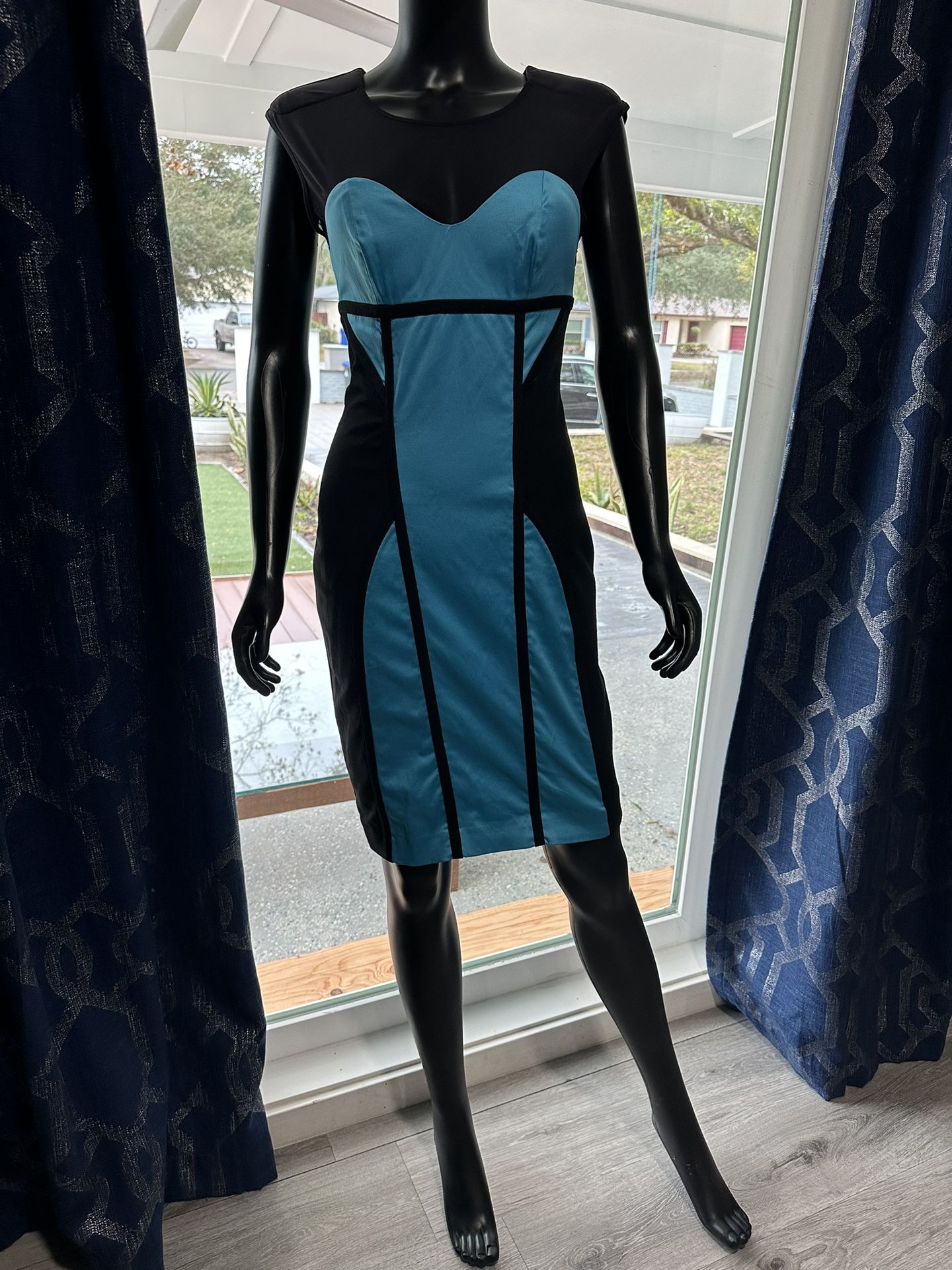 Sexy Black And Blue Dress