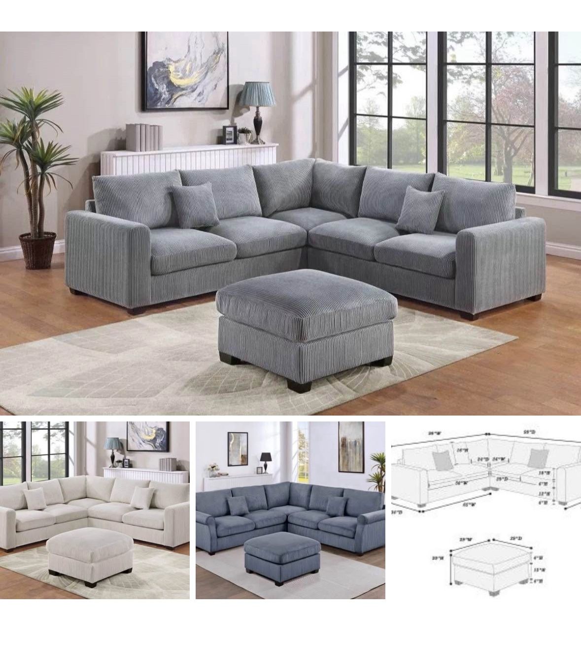 Sectional With Ottoman Brand New In Box
