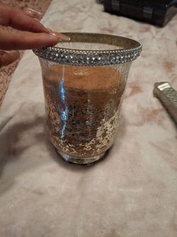 Silver Candle with diamonds