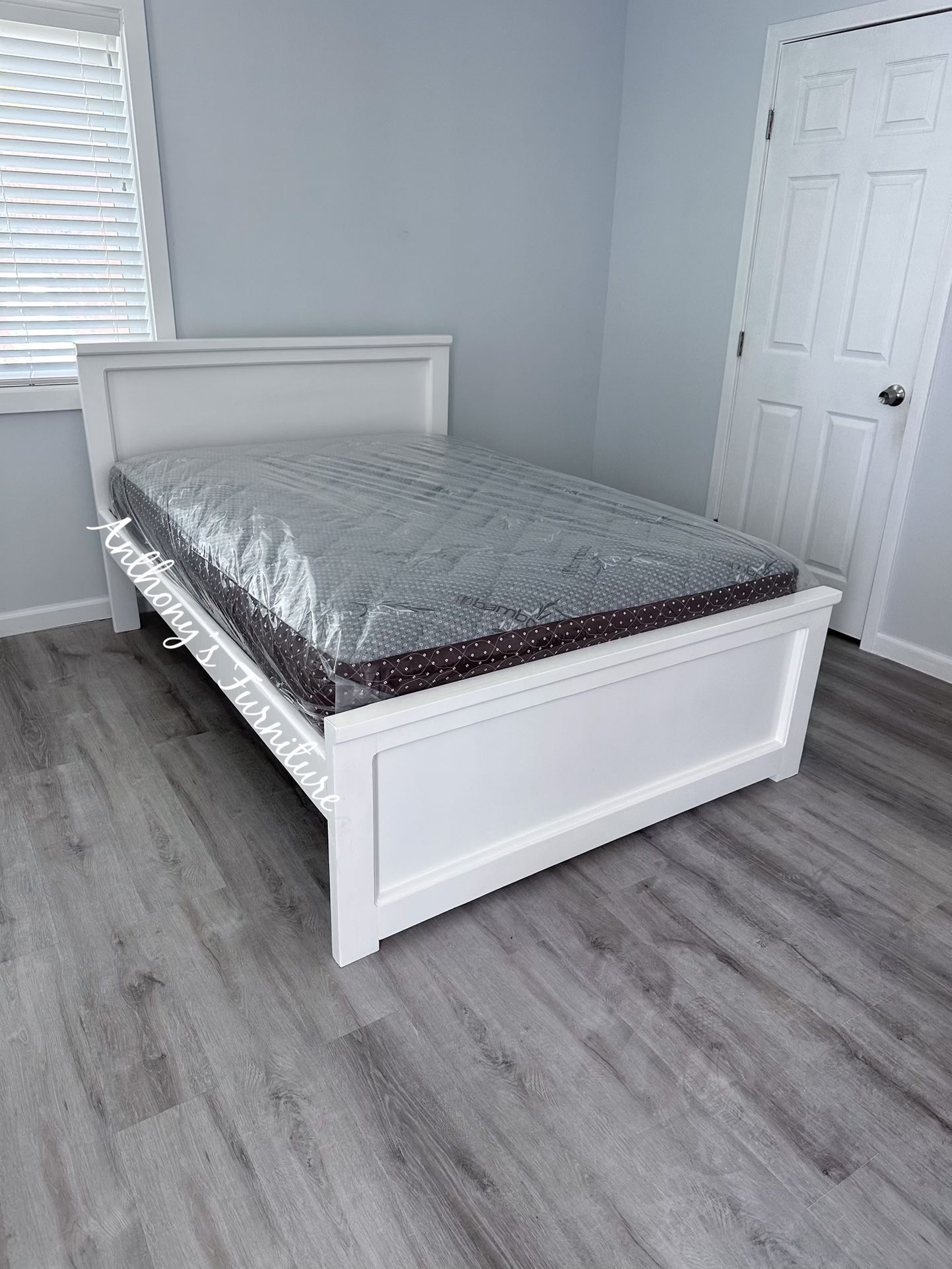 White Full Size Bed Nd Bamboo Mattress 