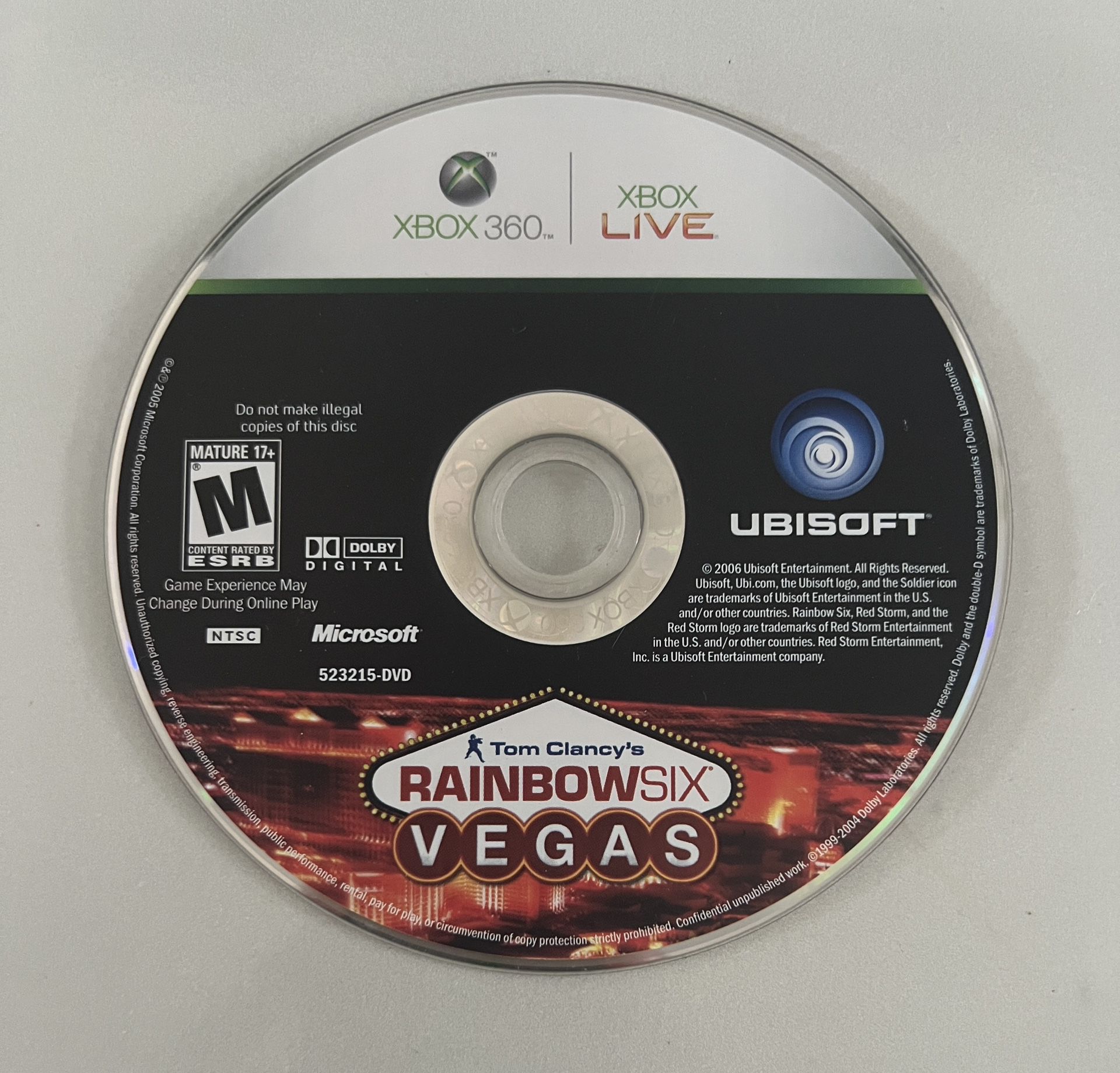 Tom Clancy's Rainbow Six Vegas Xbox 360 DISC ONLY  