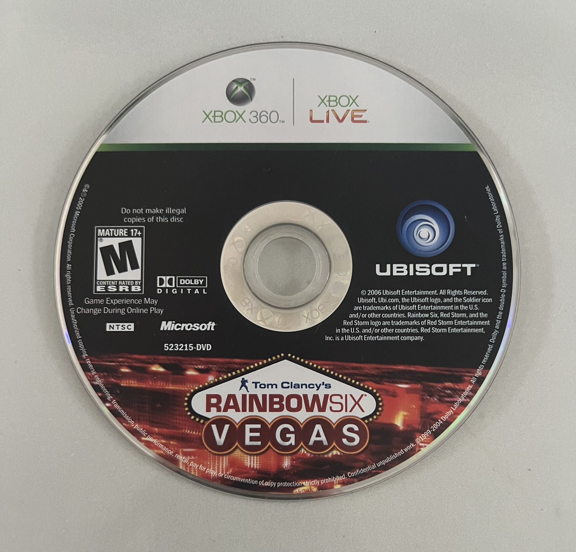 Tom Clancy's Rainbow Six Vegas Xbox 360 DISC ONLY