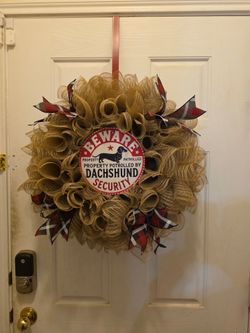 Dachshund wreath PRICE IS FIRM