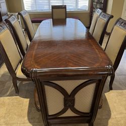 Dining Table With 8 Chairs And Removable Leaves
