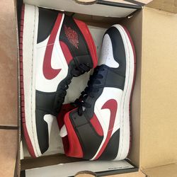 Air jordan 1 mid Black, White, Gym red
