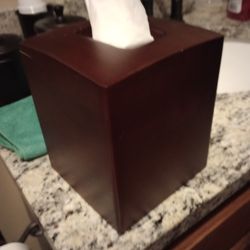 Brown Wood Toilet Paper Holder 