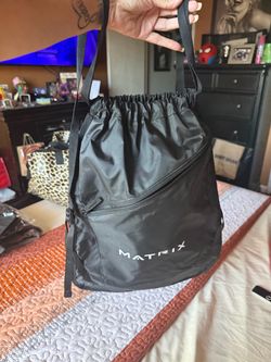 Matrix, Draw String Back Pack, Black Polyester, 18” H x 13” L,  New Item