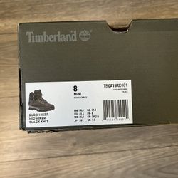 Timberland Euro Hiker Mid Hiker - Black Knit (Men’s Size 8)