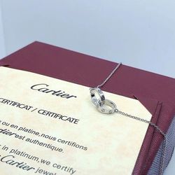 Cartier 18k White Claps Knot Necklace 