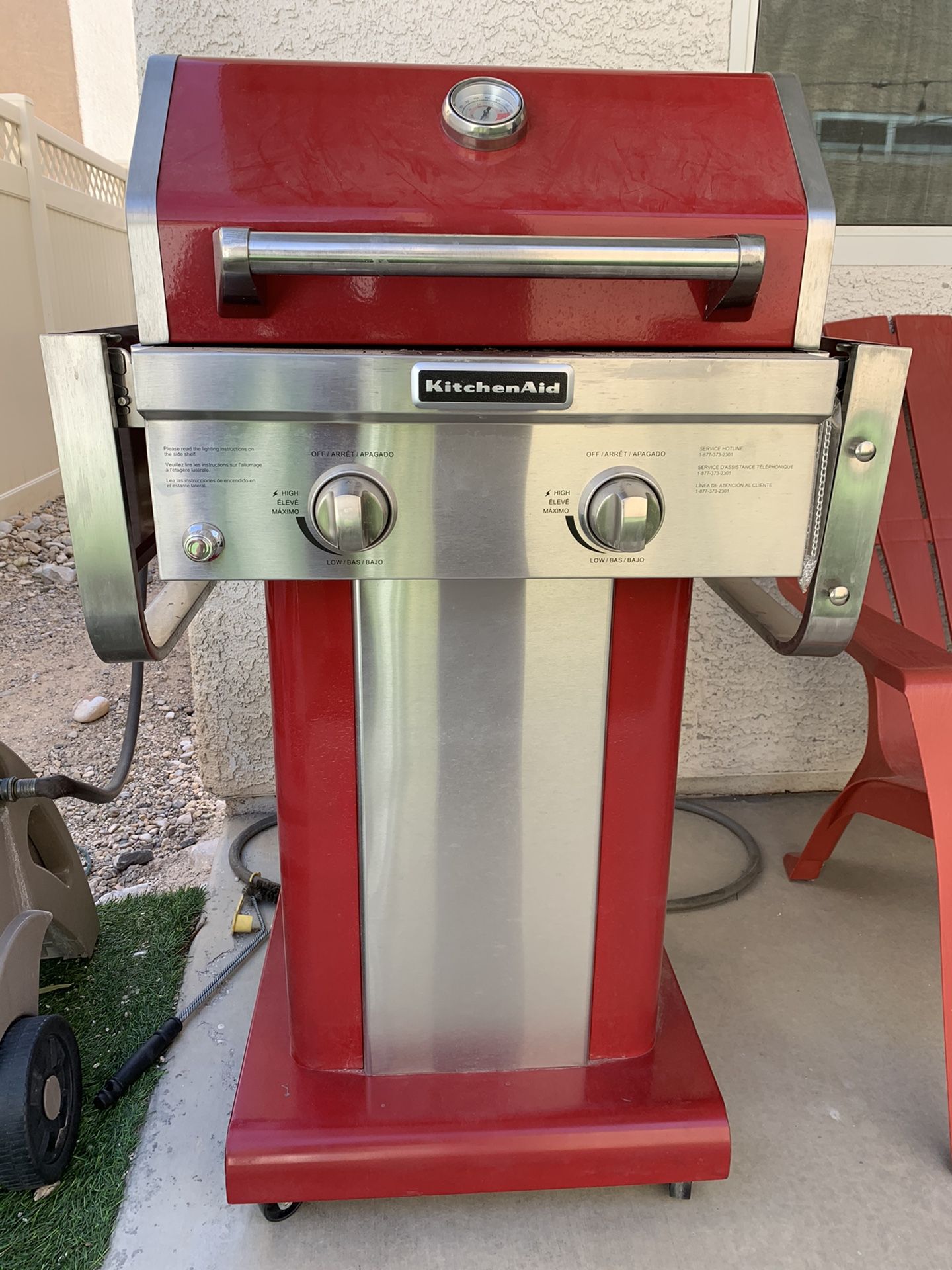 KitchenAid 2-Burner Gas Grill in Red