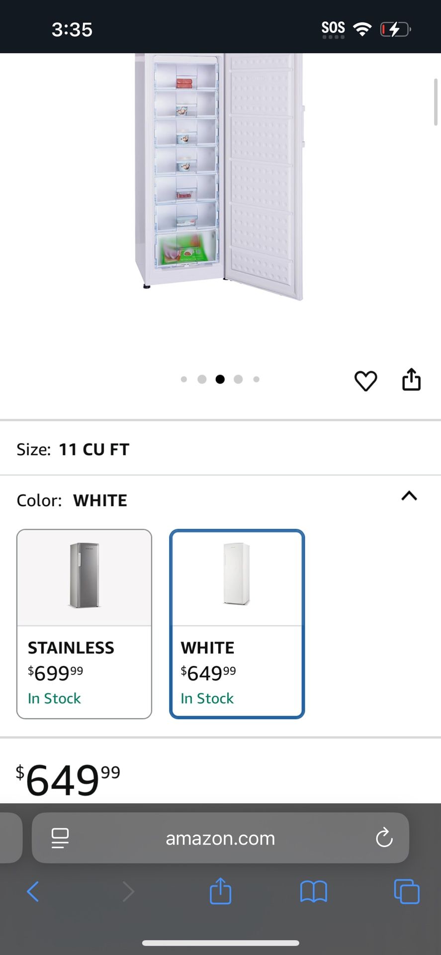 Deep Freezer Hamilton Beach Upright White 