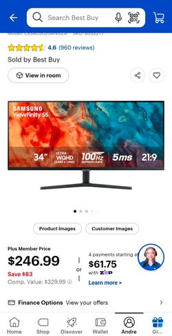 Samsung Ultra wide 34 inch Viewfinity monitor