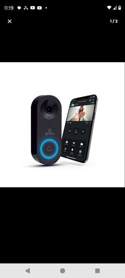 Black Plastic Wired Smart Video Doorbell